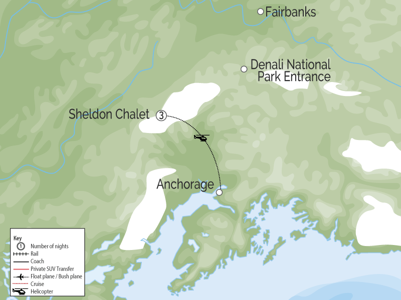 Alaska Wilderness Lodge  | Sheldon Chalet   map