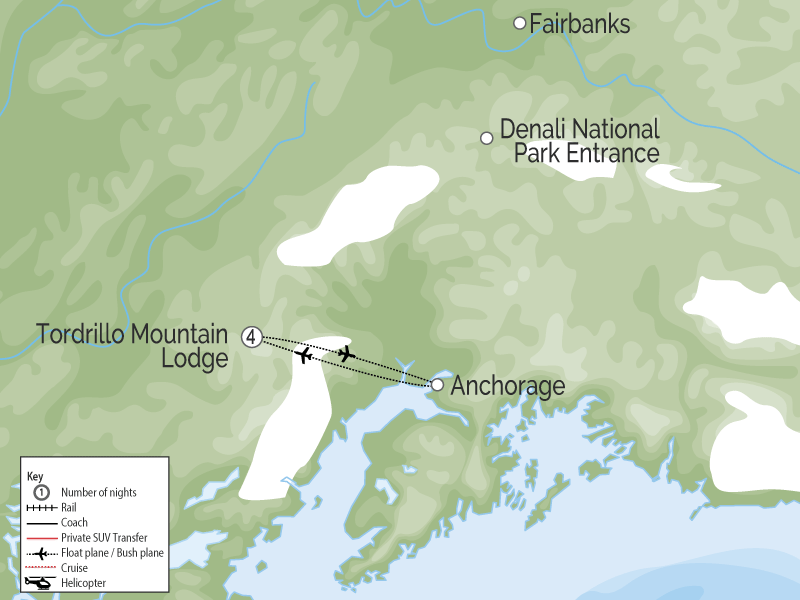 Tordrillo Mountain Lodge | Alaska Luxury Wilderness Lodge map